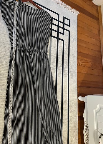 Kadın kız siyah beyaz çizgili elbise - Görsel 7