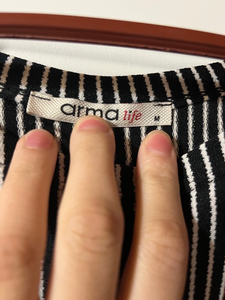 Kadın kız siyah beyaz çizgili elbise - Görsel 5