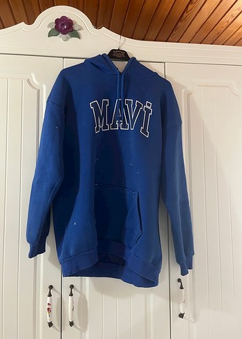 Mavi Kapüşonlu Sweatshirt