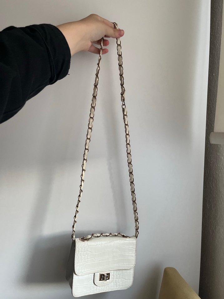 Bayan kız şık beyaz çanta - Görsel 5