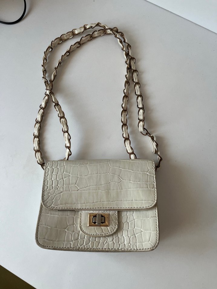 Bayan kız şık beyaz çanta - Görsel 2