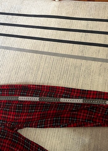 Kız kadın Kırmızı Ekose Pijama Altı - Görsel 4