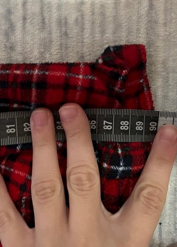 Kız kadın Kırmızı Ekose Pijama Altı - Görsel 5