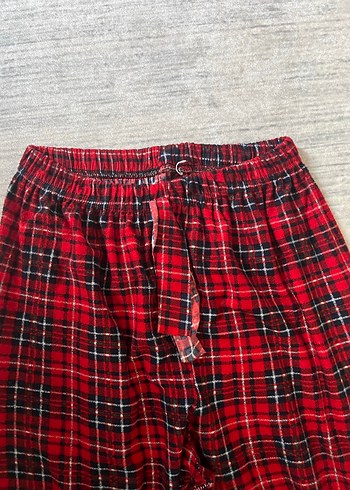 Kız kadın Kırmızı Ekose Pijama Altı - Görsel 2