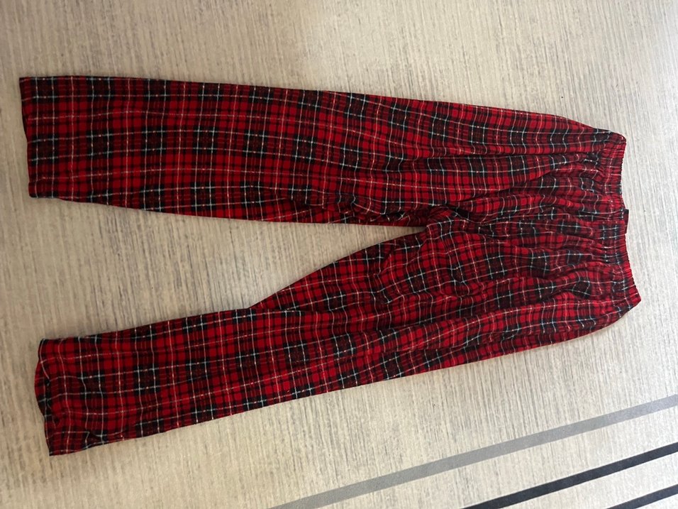 Kız kadın Kırmızı Ekose Pijama Altı - Görsel 3