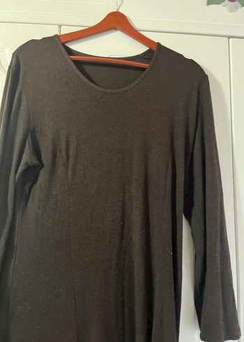 Kadın Siyah Uzun Kollu Pamuklu Salaş Elbise - Görsel 9