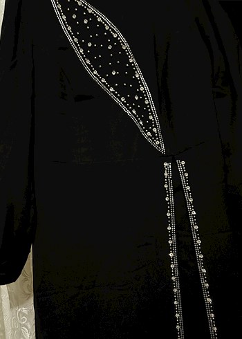 Boncuk İşlemeli Siyah Uzun Kadın Elbisesi - Görsel 2