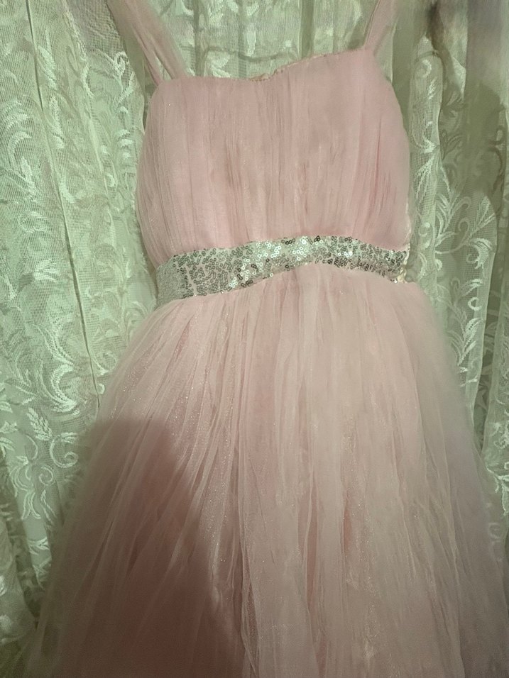 Pembe Drapeli Kız Elbisesi - Görsel 2