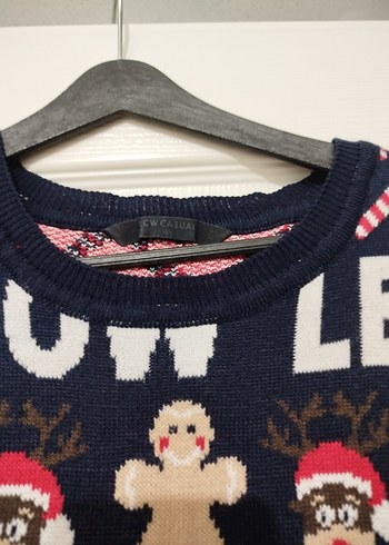 Renkli Desenli Erkek Triko Kazak - Görsel 2