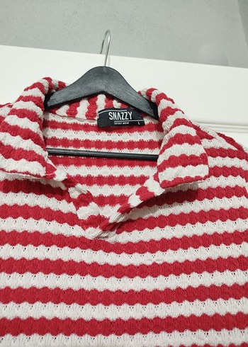 Kırmızı Çizgili Erkek Kazak - Görsel 2