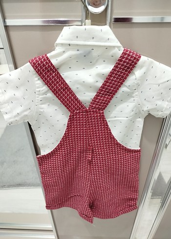 Bordo Düğmeli Erkek Çocuk Tulum - Görsel 2