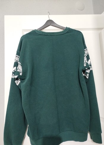 Yeşil Bisiklet Yaka Erkek Sweatshirt - Görsel 4