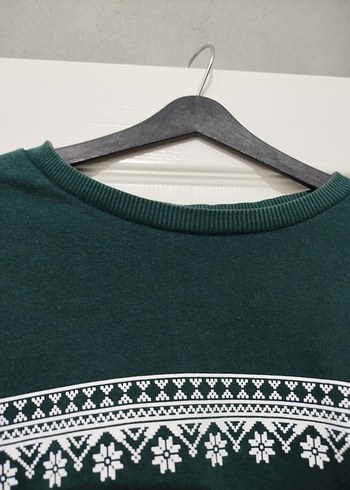 Yeşil Bisiklet Yaka Erkek Sweatshirt - Görsel 3