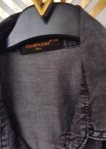38 Beden gri Renk Gri Düğmeli Kadın Denim Ceket