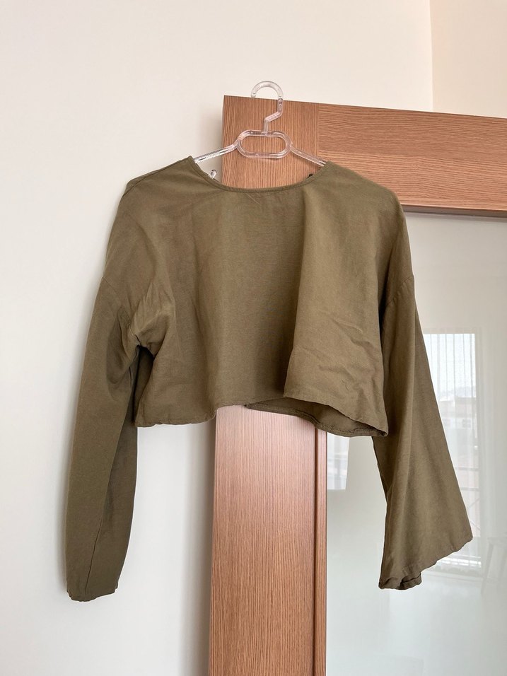 Haki bluz , etek takım - Görsel 2