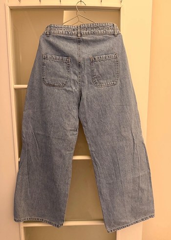 Düğmeli Açık Mavi Kadın Kot Pantolon - Görsel 3