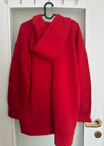 Kırmızı Kapüşonlu Kadın Sweatshirt - Görsel 2