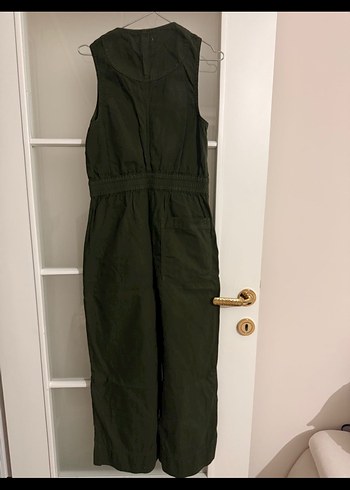 Yeşil Kot Kolsuz Kadın Tulum - Görsel 2