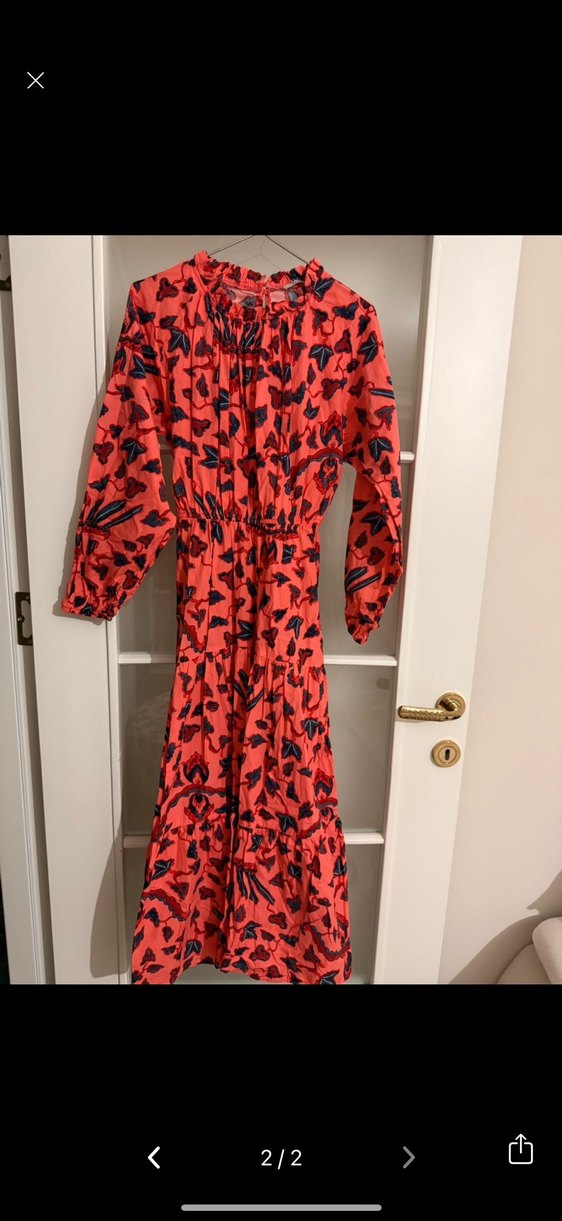 Nar çiçeği Uzun Bohem Kadın Elbise - Görsel 2