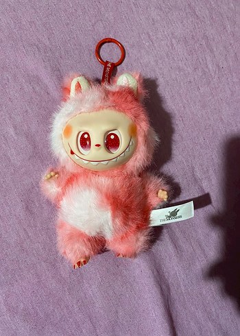 Pembe Pastel Peluş labubu Anahtarlık Oyuncak - Görsel 2