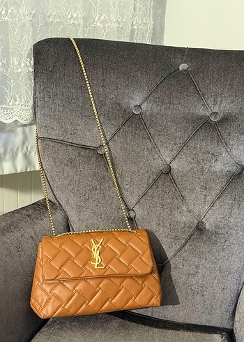 Zincir Detaylı Kahverengi Deri Kadın Çanta - Görsel 3