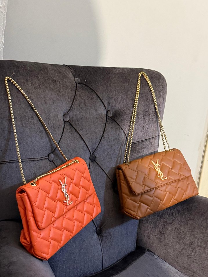 Zincir Detaylı Kahverengi Deri Kadın Çanta - Görsel 2