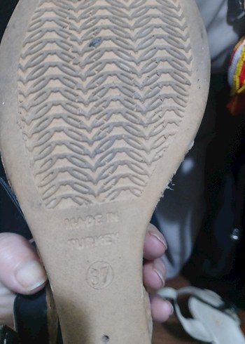 lacivert Bohem Tarz Kadın Dolgu Topuklu Sandalet - Görsel 4