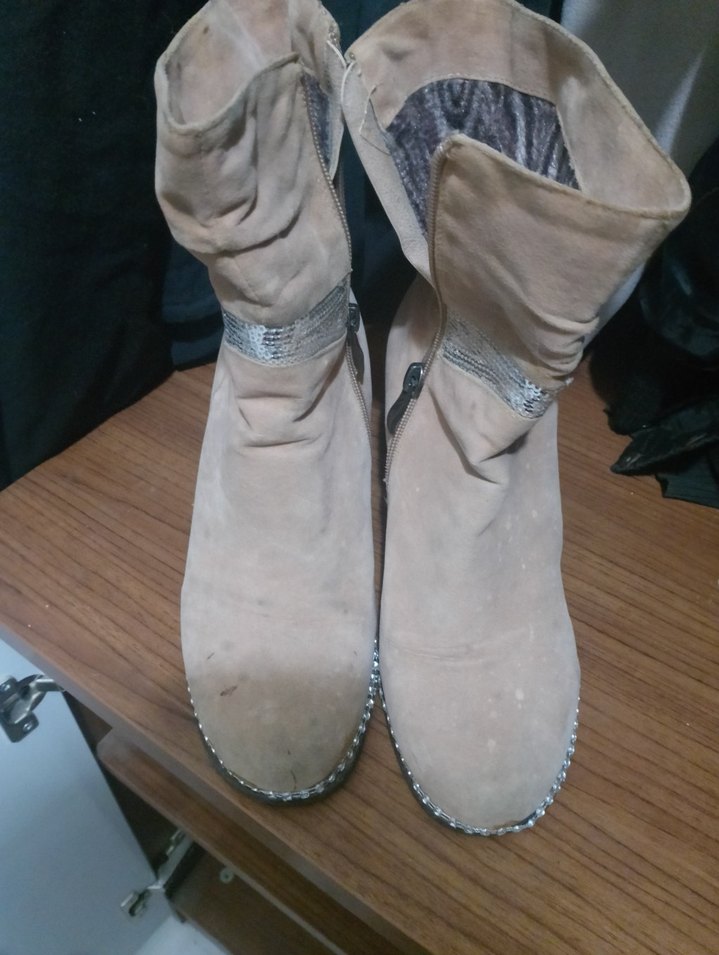 vizon pul işlemeli kadın topuklu bot - Görsel 4