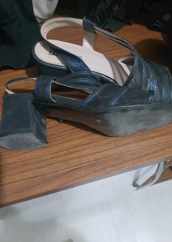 Mavi Bantlı Kadın Topuklu Ayakkabı - Görsel 3