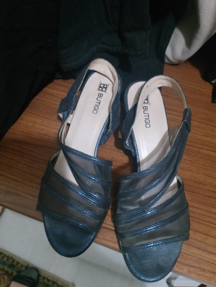 Mavi Bantlı Kadın Topuklu Ayakkabı - Görsel 2