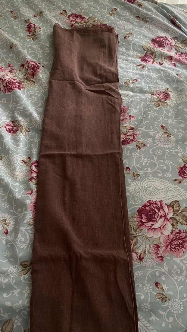 Kadın kahve şal - Görsel 2