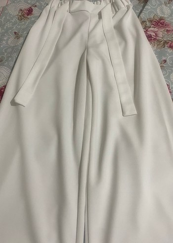 Kadın Beyaz Salaş kumaş Pantolon - Görsel 2