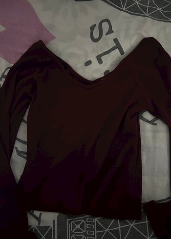 Bordo V Yaka Düğmeli Hamile Gömlek - Görsel 2