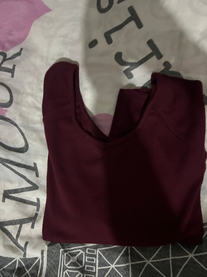 Bordo V Yaka Düğmeli Hamile Gömlek - Görsel 3