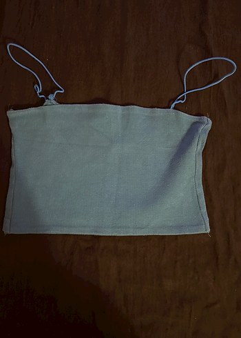 mavi Askılı Kadın Crop Top
