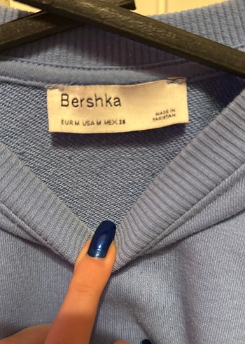 m Beden Mavi Kadın Uzun Kollu Sweatshirt