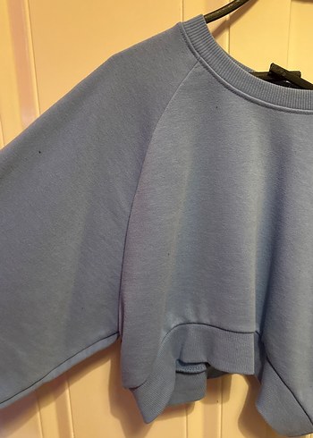 Bershka Mavi Kadın Uzun Kollu Sweatshirt