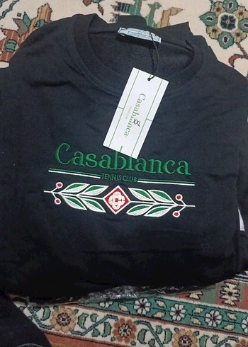 Casablanca Siyah Baskılı Pamuklu Sweatshirt