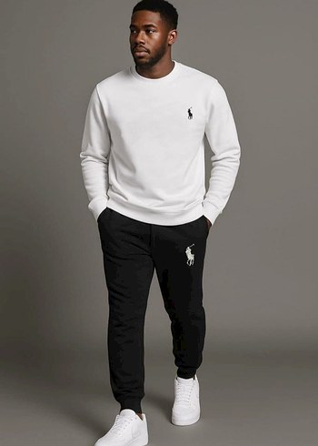 Erkek Beyaz Regular Fit Sweatshirt