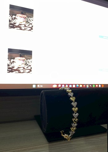 Zincir Detaylı Altın Renk Minimalist Bileklik