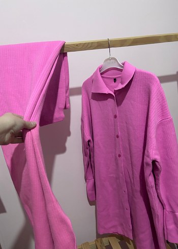 Trendyol & Milla Pembe Uzun Kollu Düğmeli Kadın Takım