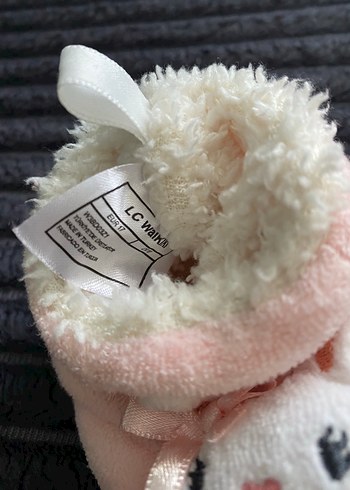 Kız bebek Pembe Nakışlı Sıcak Ev Terliği - Görsel 2