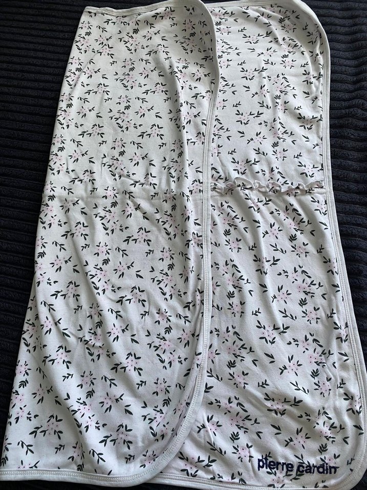 Baskılı Beyaz Gri Çocuk Kundak - Görsel 2