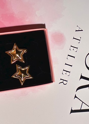 Diğer Gold Renk Çelik Yıldız Küpe