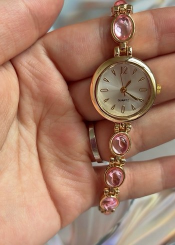 Diğer Roselle Gold Pembe Taşlı Zarif Kadın Saat