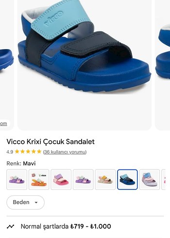 Vicco Krixi Erkek Çocuk Mavi Sandalet