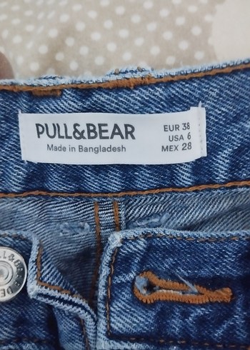 Düğmeli Mavi Baskılı Midi Kadın Kot Pantolon