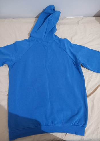 Mavi Kapüşonlu Kadın Sweatshirt - Görsel 3