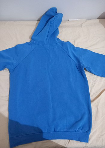 Mavi Kapüşonlu Kadın Sweatshirt - Görsel 2