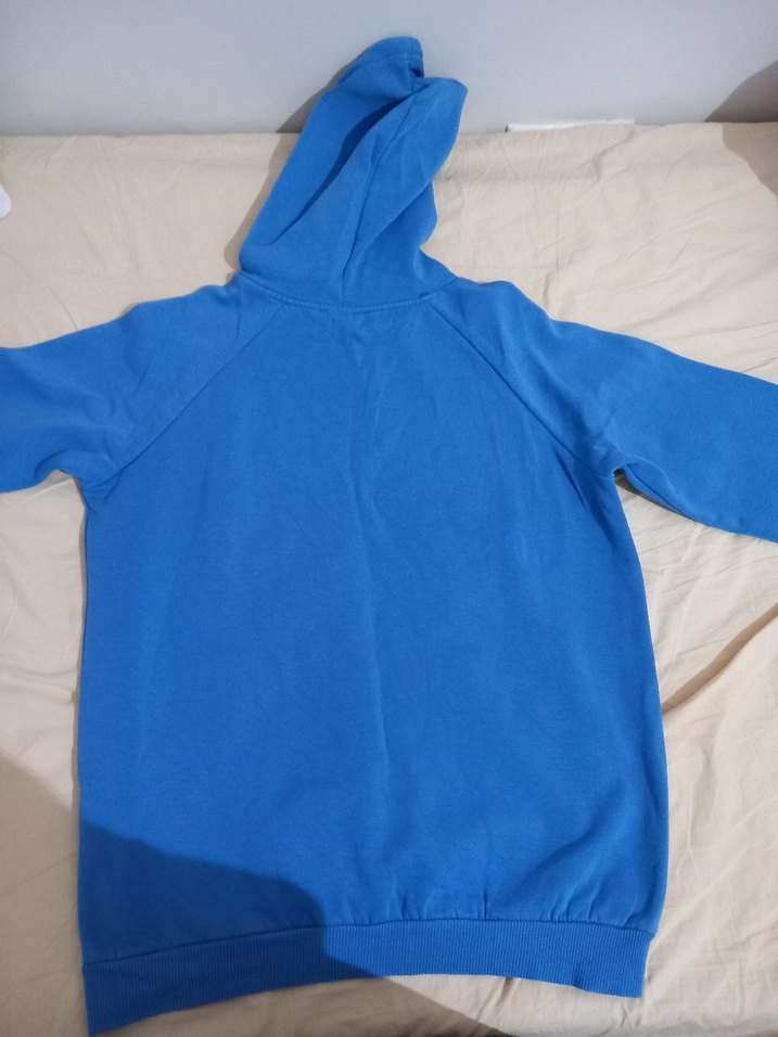 Mavi Kapüşonlu Kadın Sweatshirt - Görsel 3